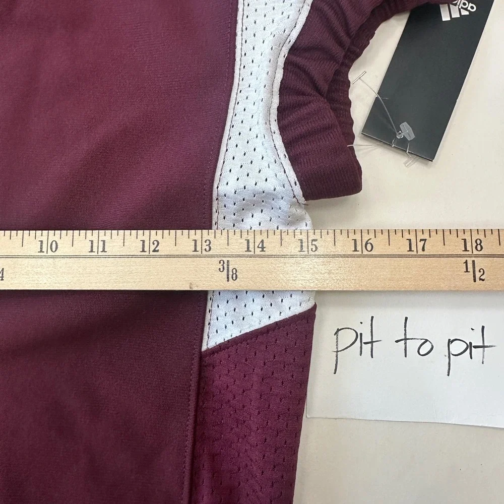 New Adidas Techfit Hyped Football Jersey Maroon White Athletic‎ Top Mens Small